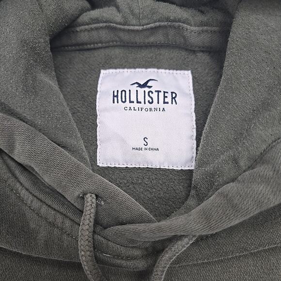 Hollister California Mens Icon Hoodie Sweatshirt Sz Small Military Green Logo - Picture 3 of 7